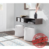 Lumisource OT-ROLLO GY Rollo Contemporary Ottoman in Grey Faux Leather